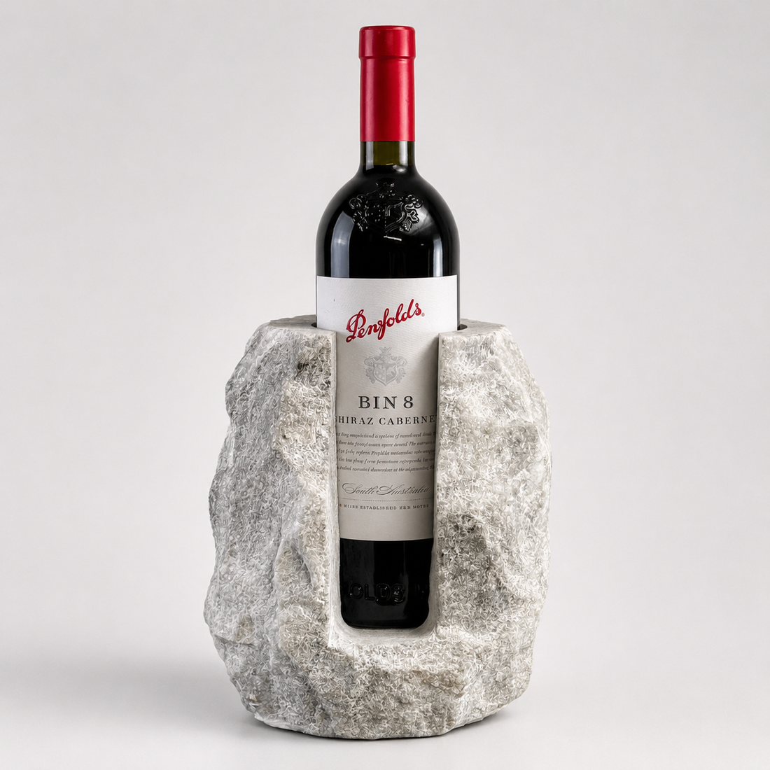 Solid Marble Wine Bottle Holder | Handcrafted Stone Wine Cooler
