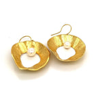 Sea & Moon Large Earring, Sterling Silver with Gold Plate
