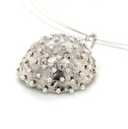 Dance of Stamens Necklace Midi, Silver Hollow Bezel with Lapis Lazuli