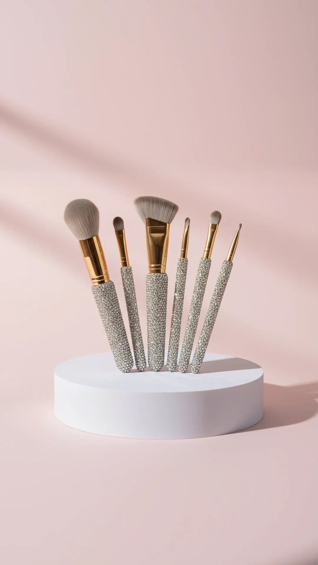 Crystal Encrusted Makeup Cosmetic Brush Set