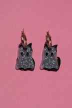 Ghost Cat Hoop Earrings