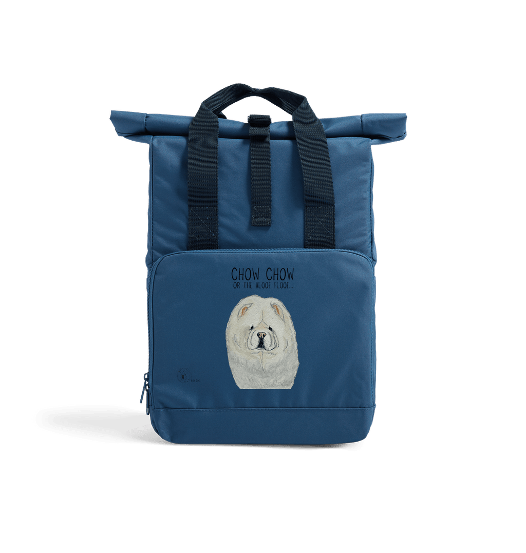 Cream Chow Chow Chic: Aloof Floof Roll-Top Backpack