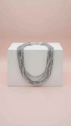 Mirrored Multi Strand Crystal Necklace