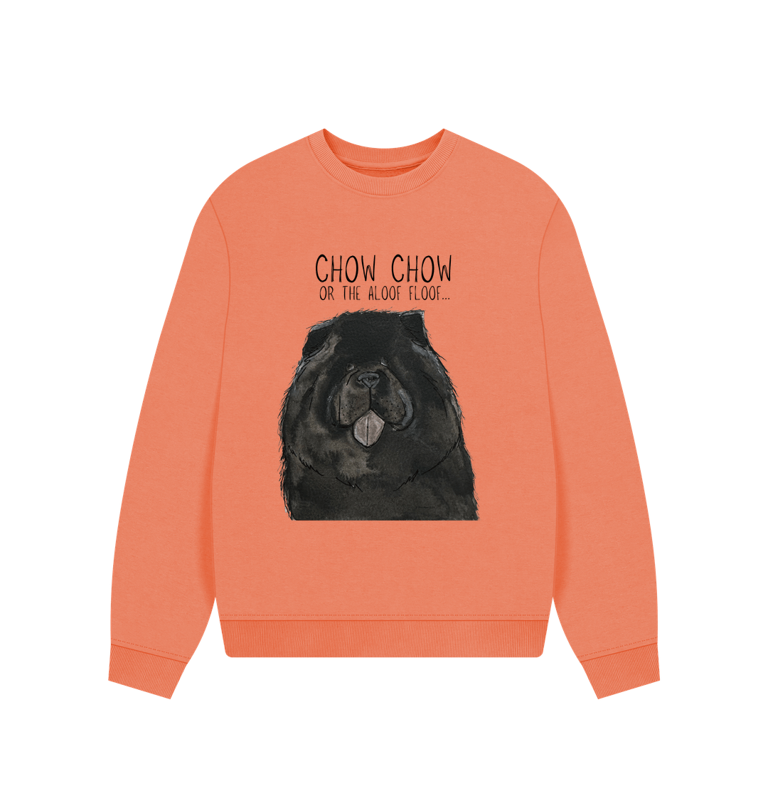 Black Chow Chow Women's Oversized Sweatshirt – Featuring the Aloof Floof Design!