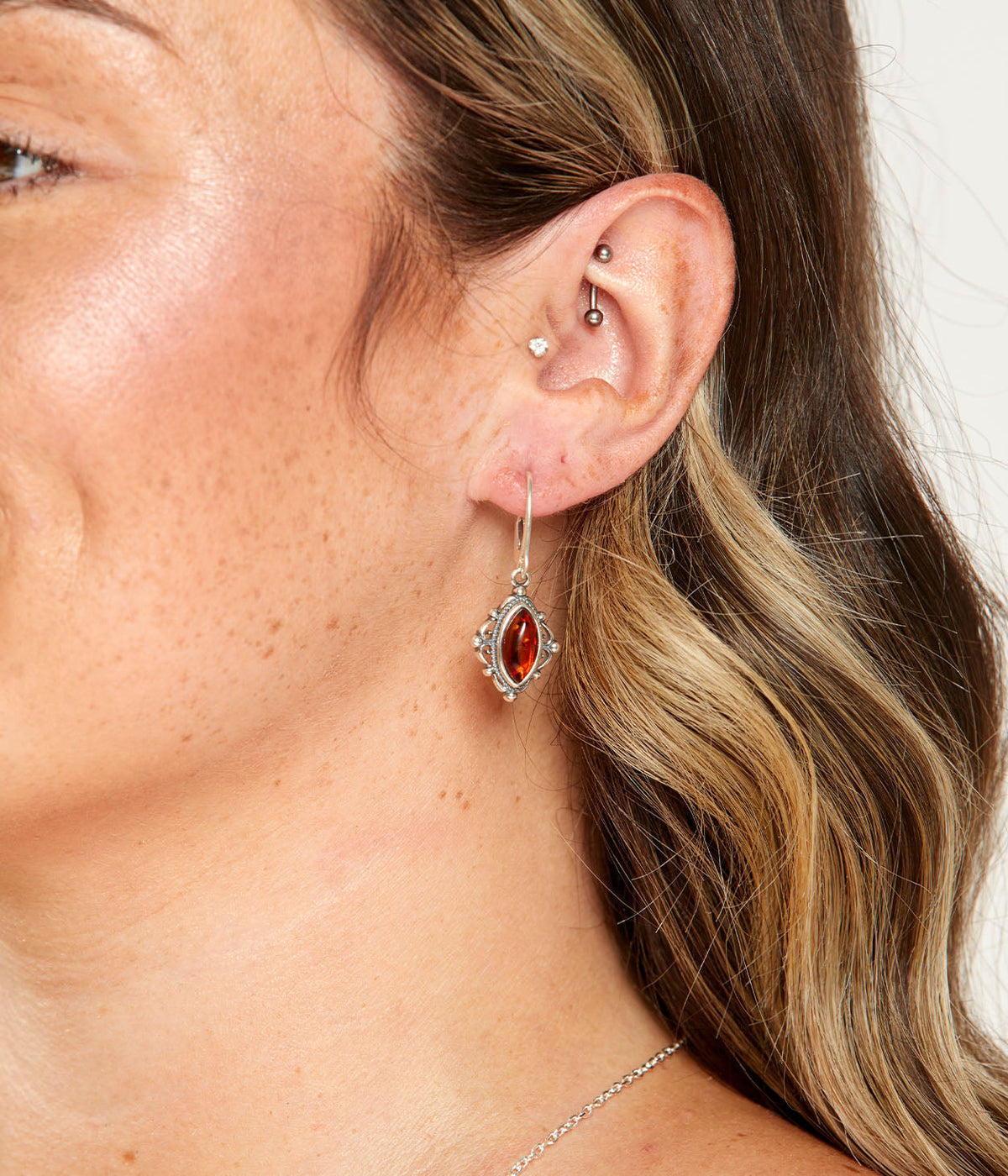Amber Boho Drop Earrings