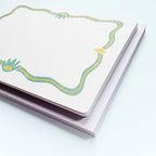 Set of 12 Note Cards And Envelopes - Stamped in Green