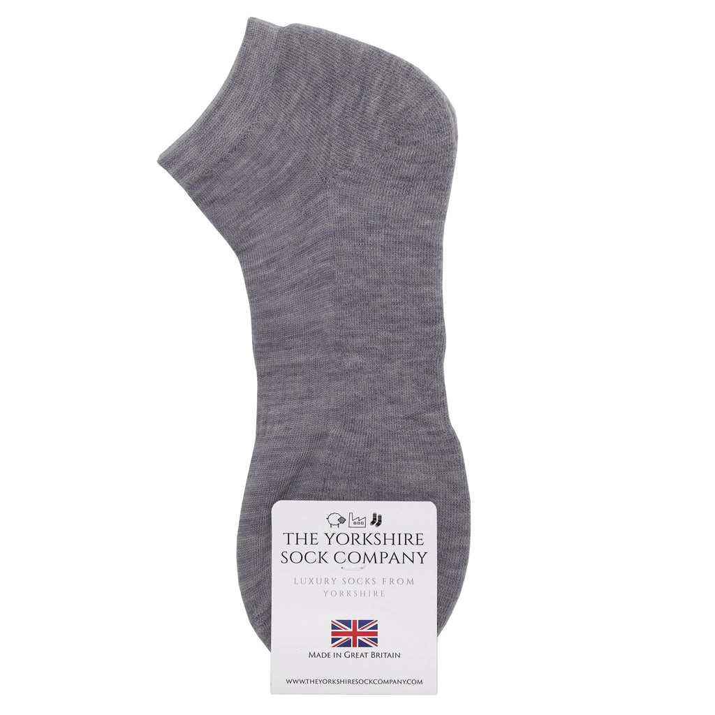 Ashville Pro Merino Mens Trainer Sock - Cushioned Sole - 3 Mixed Pair Bundle