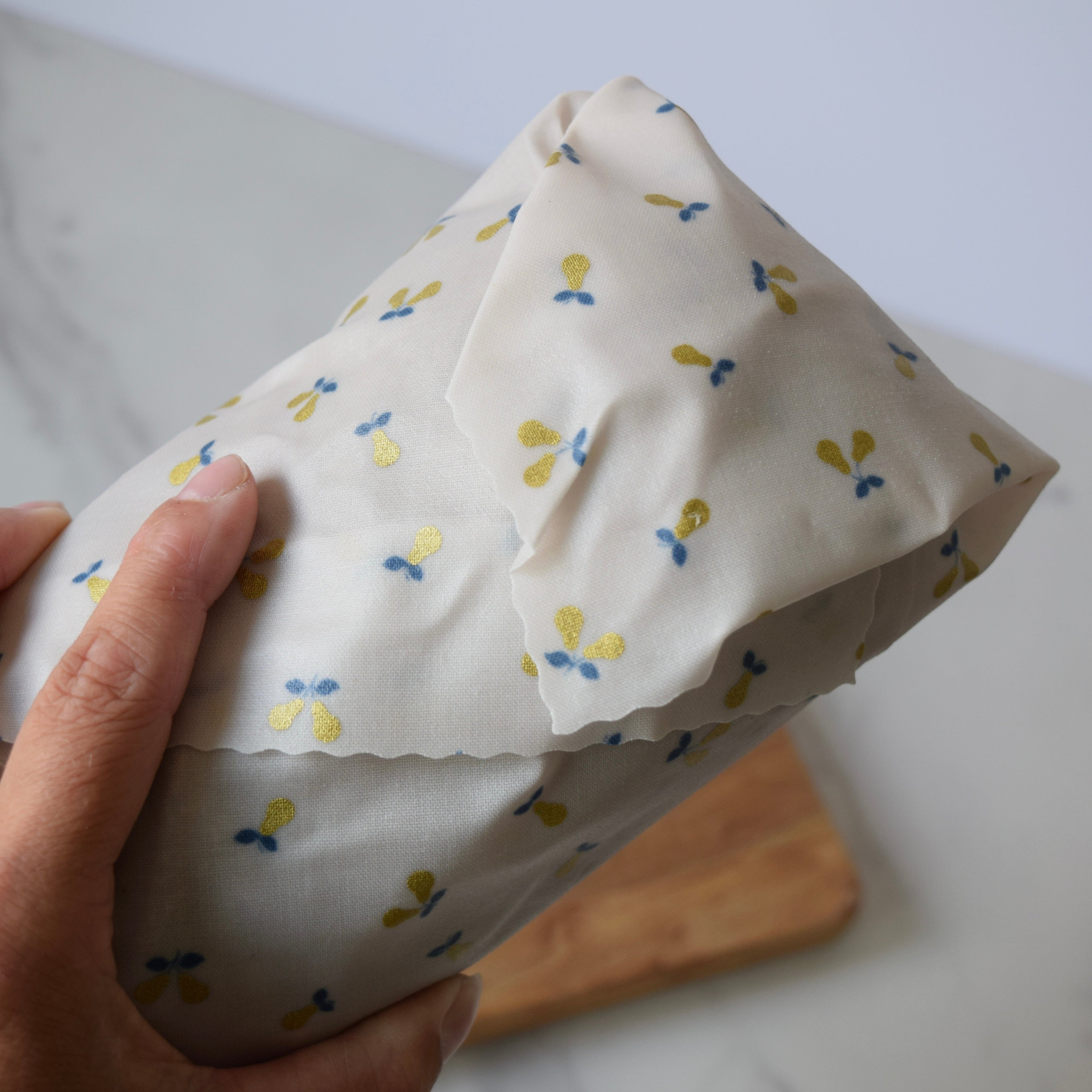 Gold Metallic Pears, Large Reusable Eco-Friendly Wrap