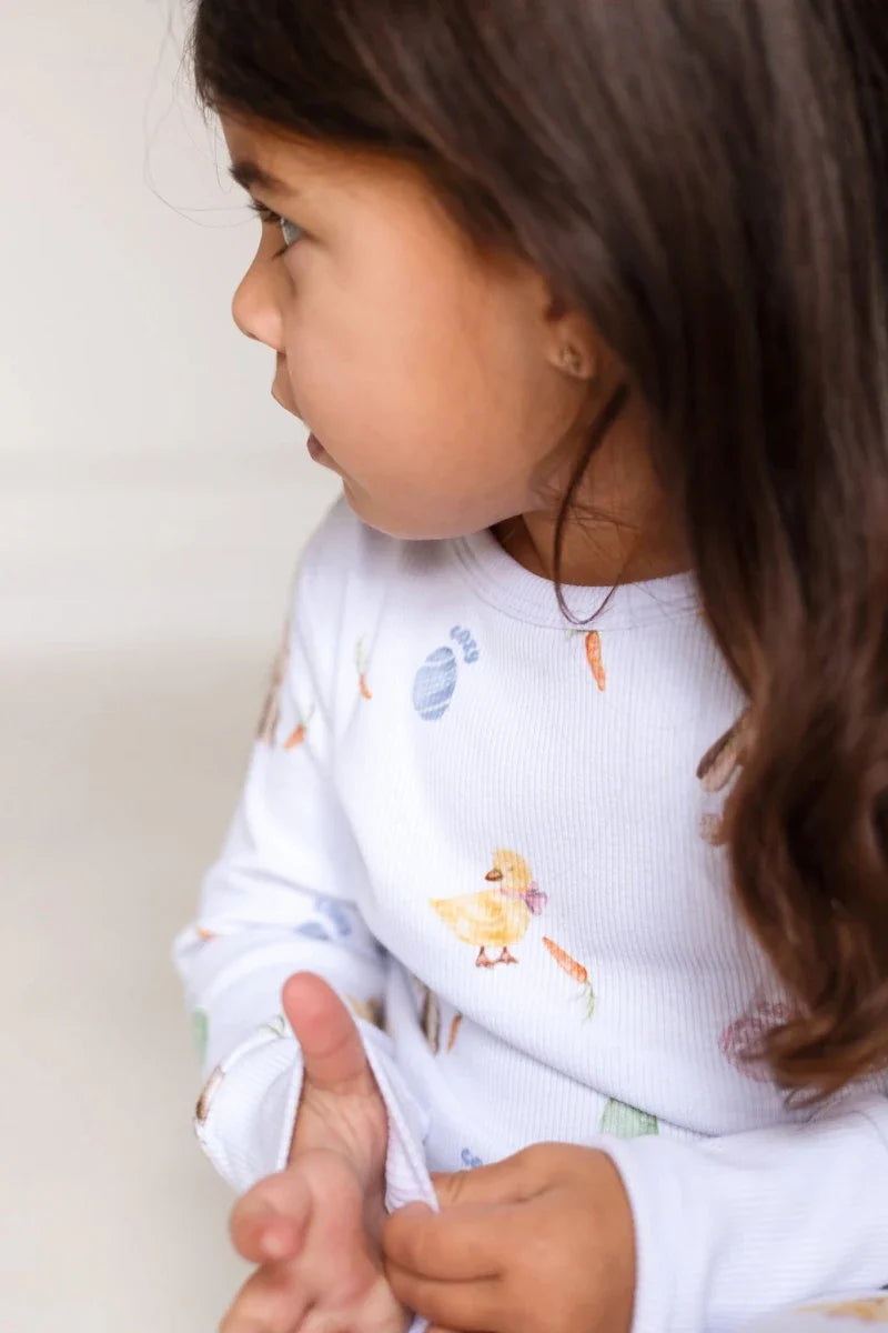 The COZY Hop Ribbed Cotton Two-Piece Set Long Sleeve Pyjamas