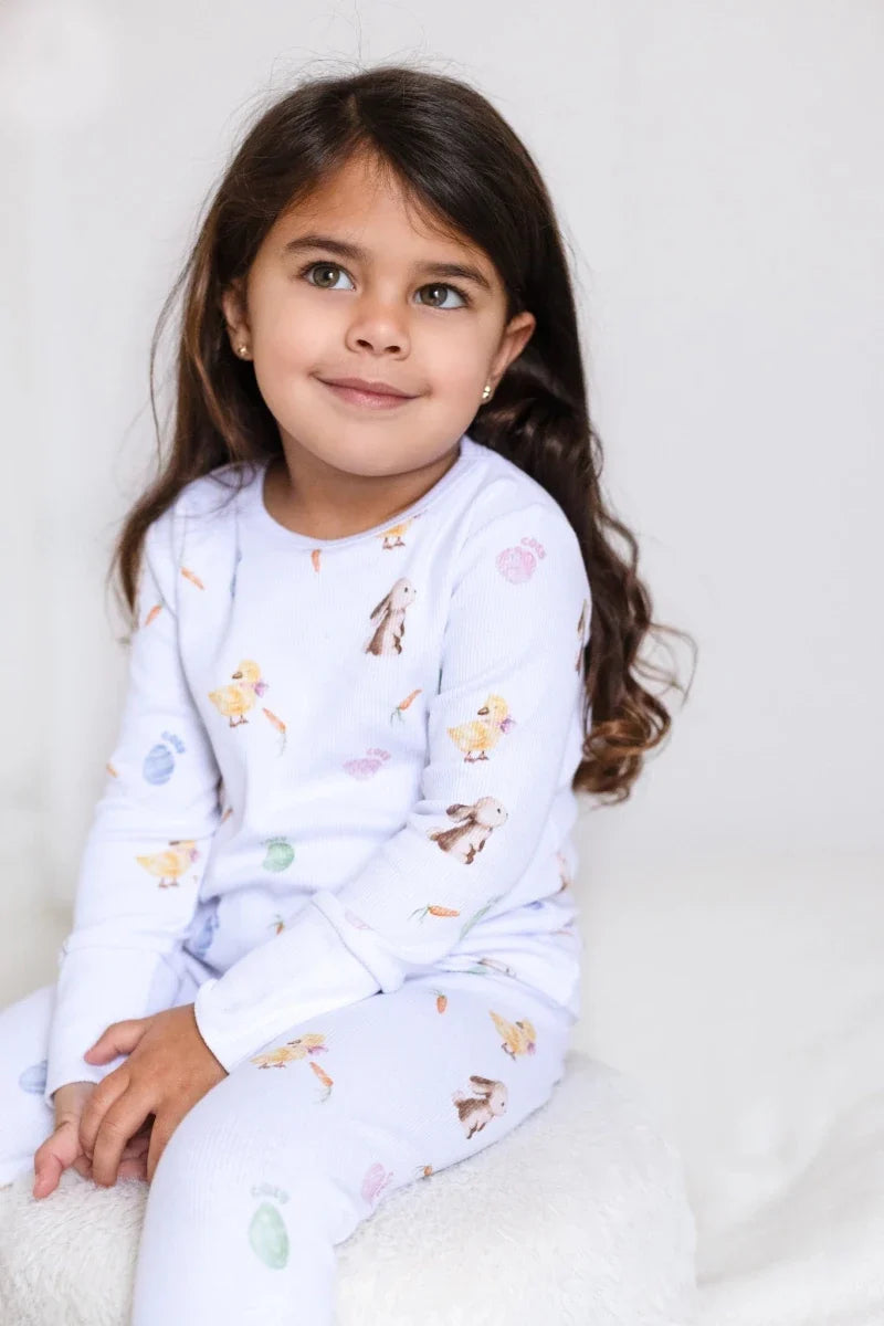 The COZY Hop Ribbed Cotton Two-Piece Set Long Sleeve Pyjamas