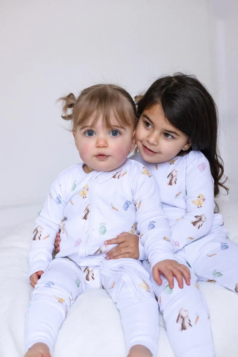 The COZY Hop Sleepsuit Ribbed Cotton Zip One Piece