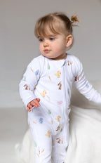 The COZY Hop Sleepsuit Ribbed Cotton Zip One Piece