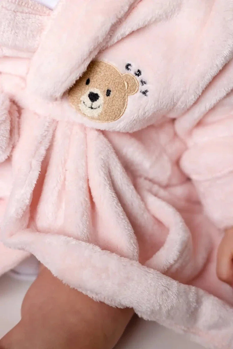 COZY Bear Hooded Dressing Gown Bear Ears - Pink