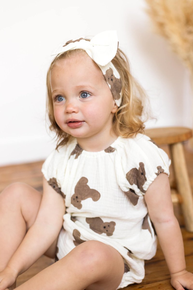 Bear 3 Piece Summer Set (T-Shirt, Shorts & Headband)