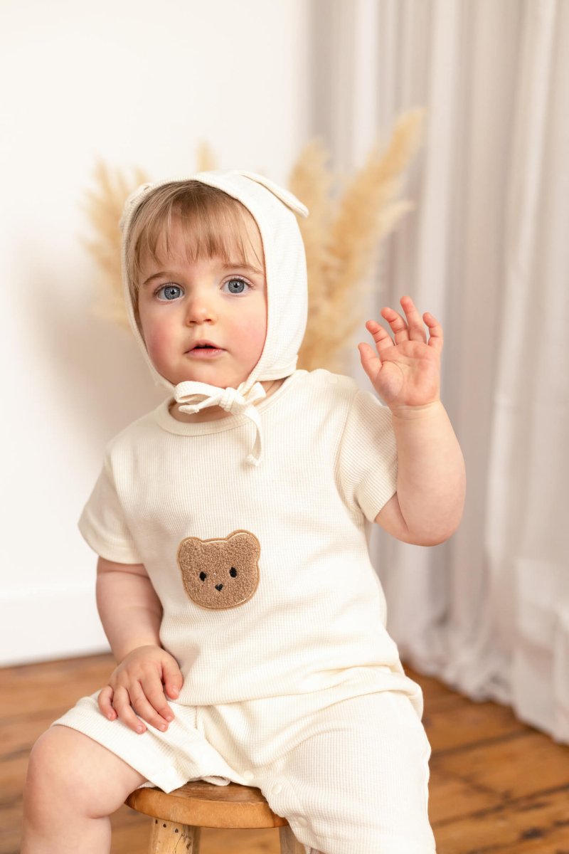 Cool Summer Bear & Bonnet Hat Set