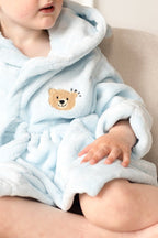 COZY Bear Hooded Dressing Gown Bear Ears - Blue
