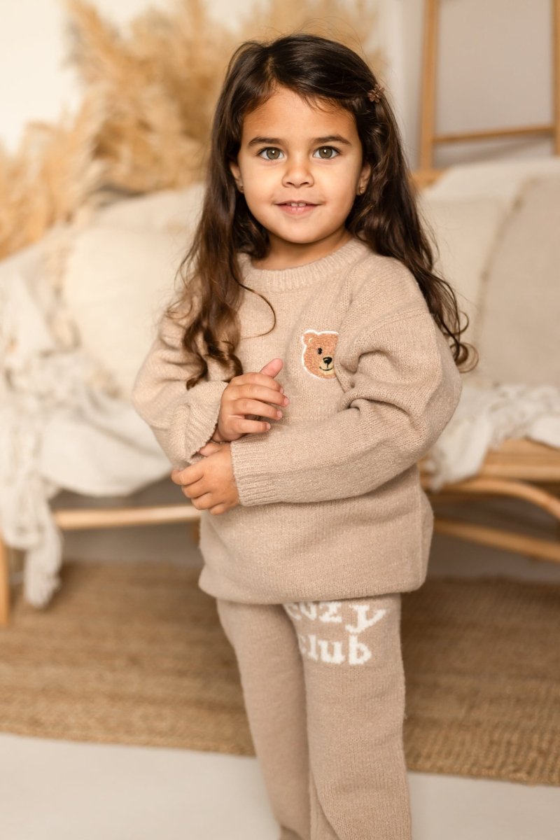 The Cozy Cub Knit Set Taupe Brown
