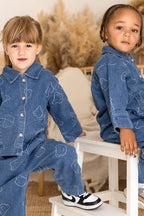 Baby Embroidered Bear Denim Two-Piece Set