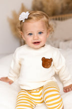 COZY Bear Knit Sweater Creme Jumper