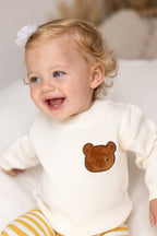 COZY Bear Knit Sweater Creme Jumper