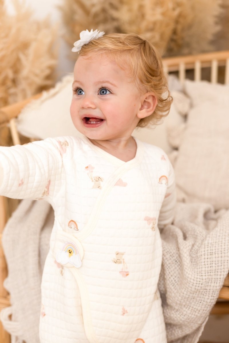 The Rainbow Boucle Wrap Baby Grow Romper
