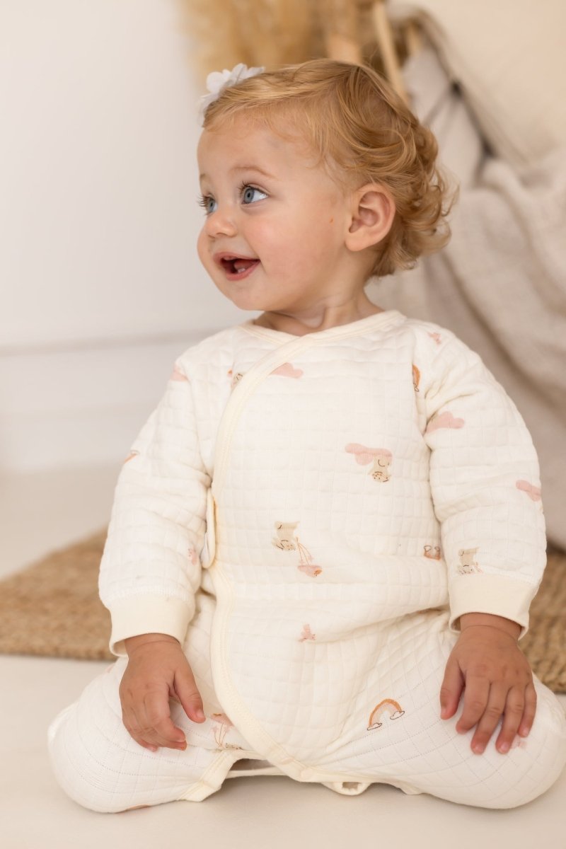 The Rainbow Boucle Wrap Baby Grow Romper