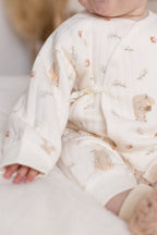 The Woodland Bear Boucle Wrap Baby Grow Romper