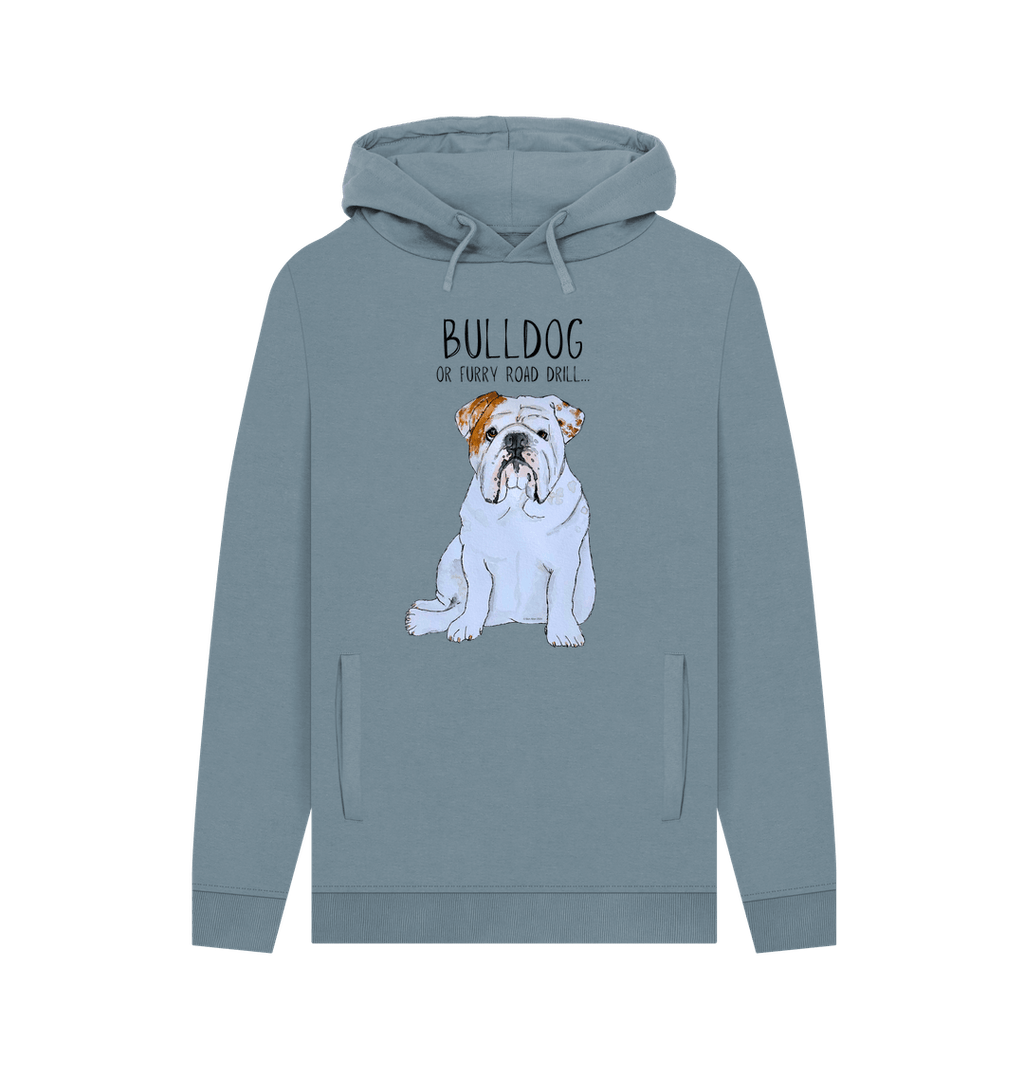 Bulldog Power: Furry Road Drill Men’s Hoodie for Ultimate Cool!