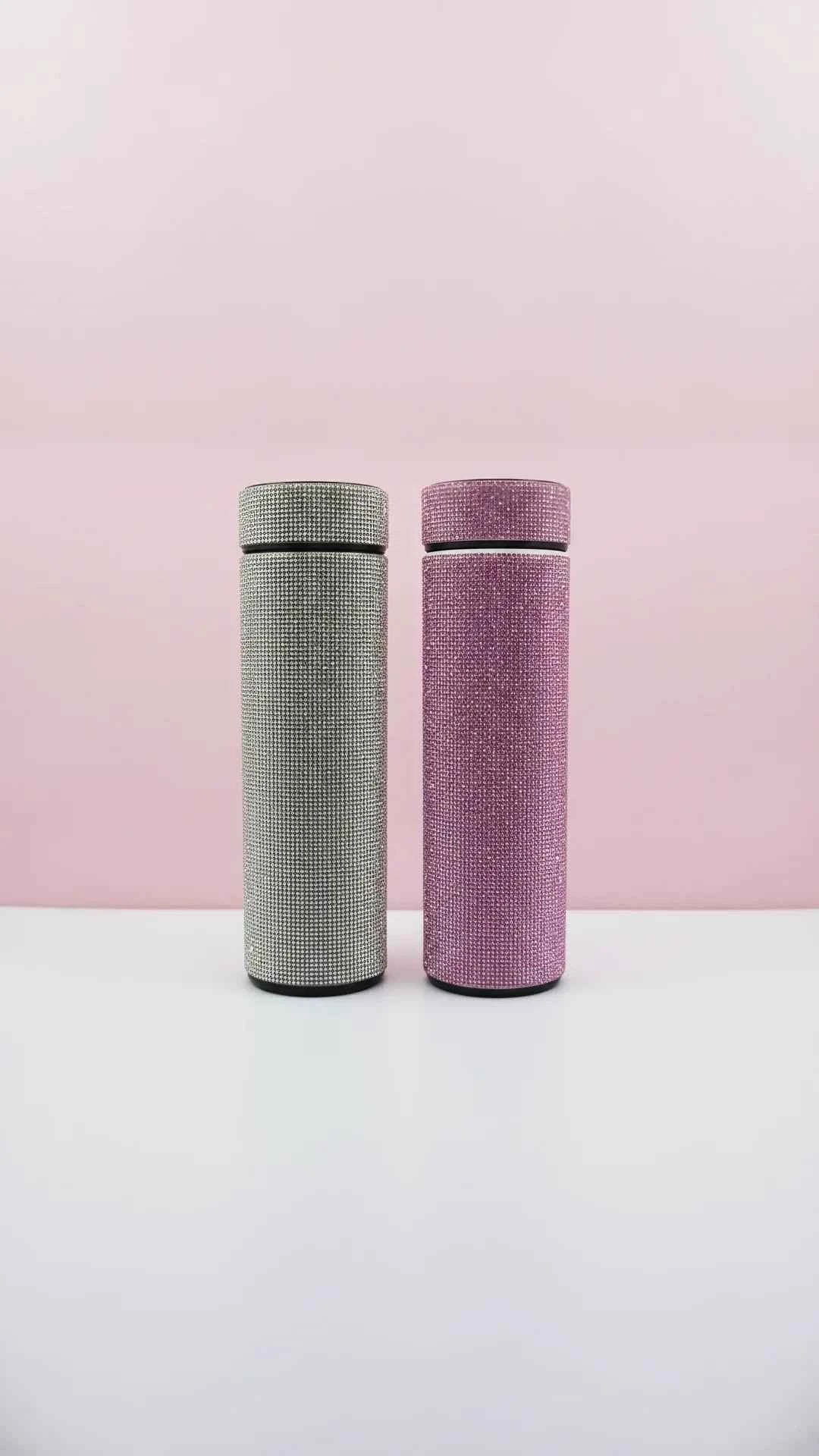 Crystal Encrusted LED Thermal Smart Cup With Temperature Display