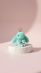 Mini Plush Fluffy Bunny Rabbit Key Ring & Bag Charm