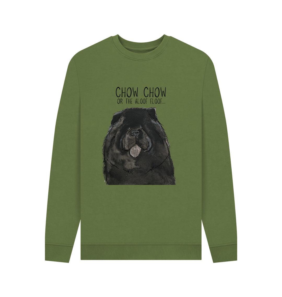 Black Chow Chow 'The Aloof Floof' Men's Crewneck Sweatshirt – Cozy and Stylish