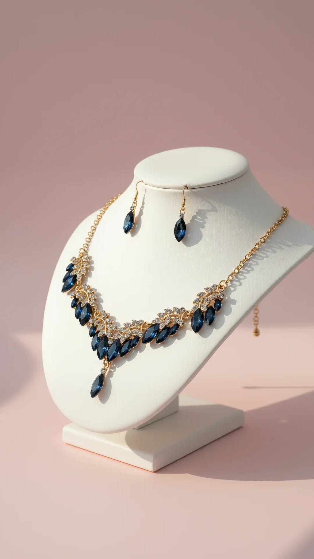 Marquise Crystal Necklace & Earrings Set