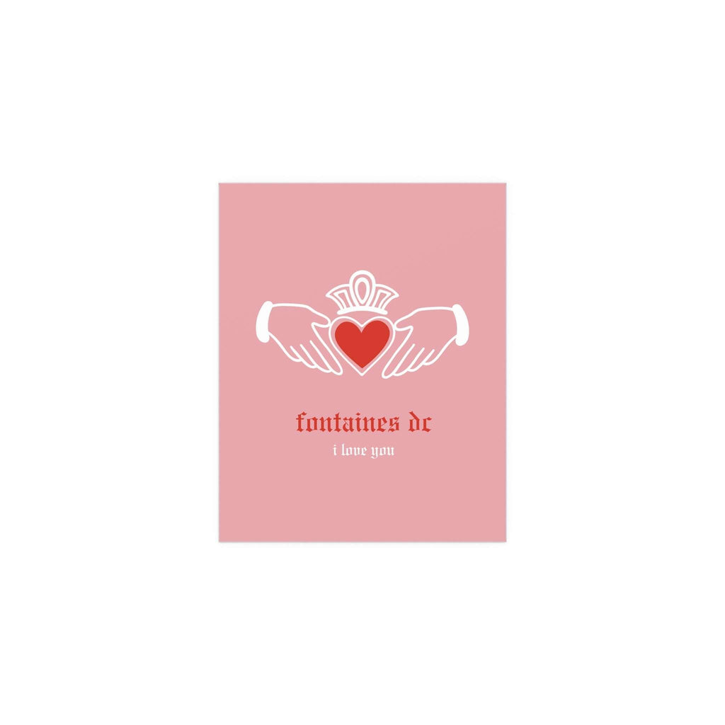 Fontaines DC - I Love You - Irish Claddagh (Pink + Red)