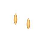 Rice Grain Yellow Gold Stud Earrings