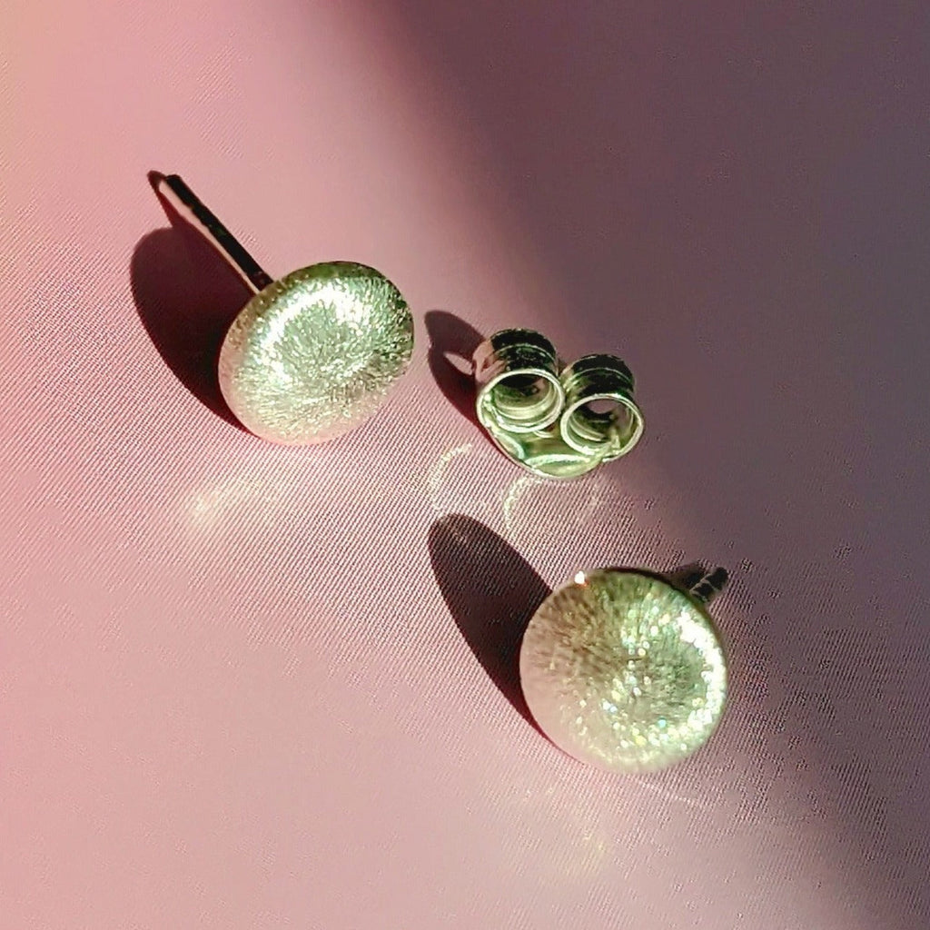 Matt Finish Understated Silver Stud Earrings