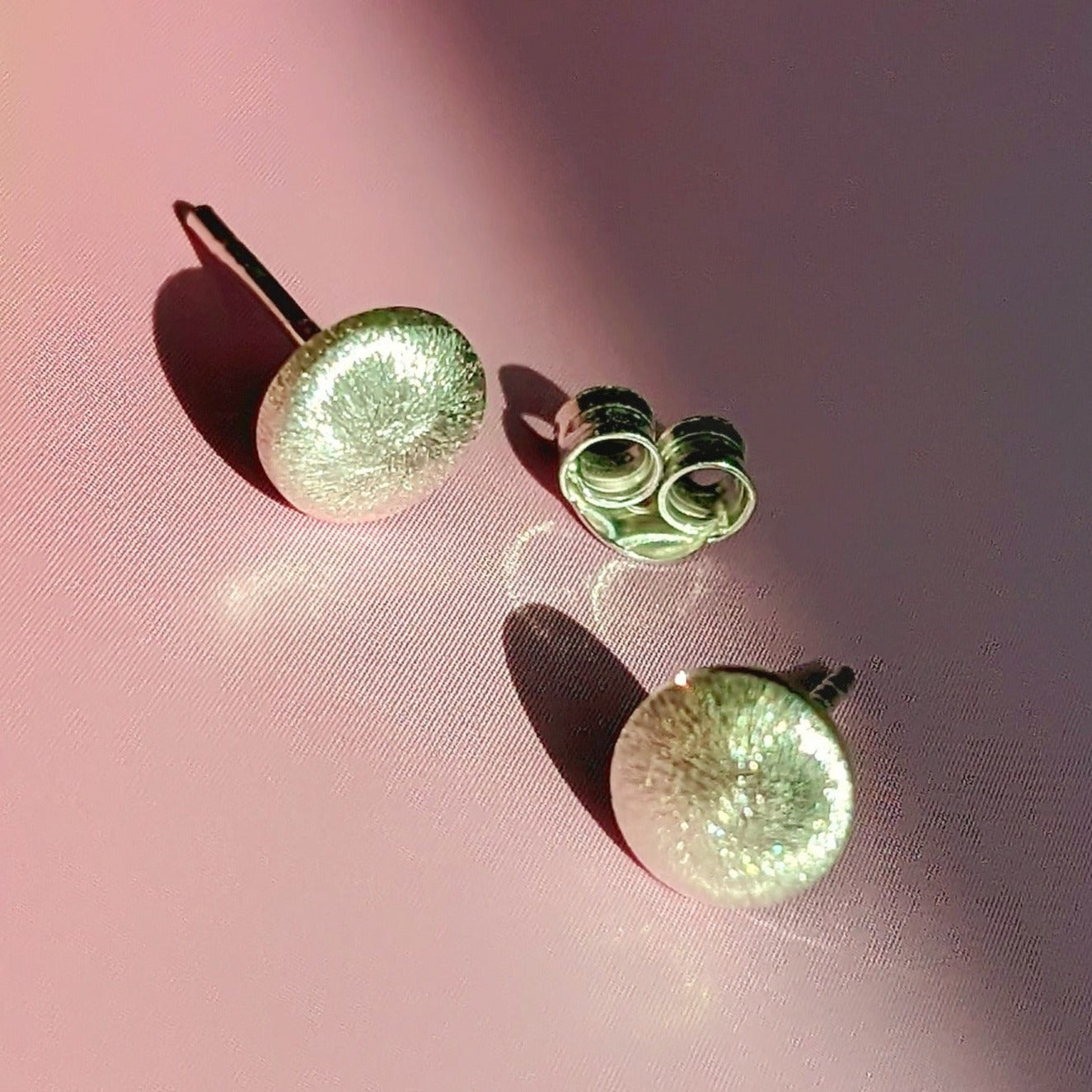 Matt Finish Understated Silver Stud Earrings