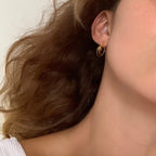 Hoop Cluster Rings Gold Stud Earrings