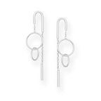 The Modernist Asymmetrical Sterling Silver Drop Threader Earrings