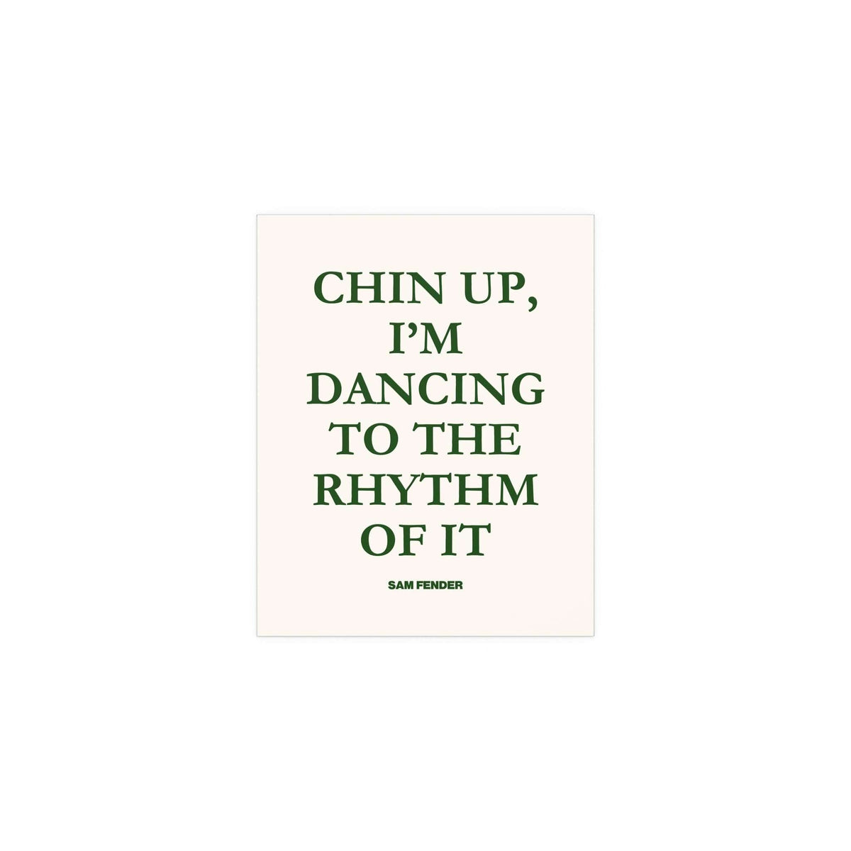 Sam Fender - Chin Up (Green + Off-white)