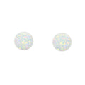 Opalite Round Silver Stud Earrings