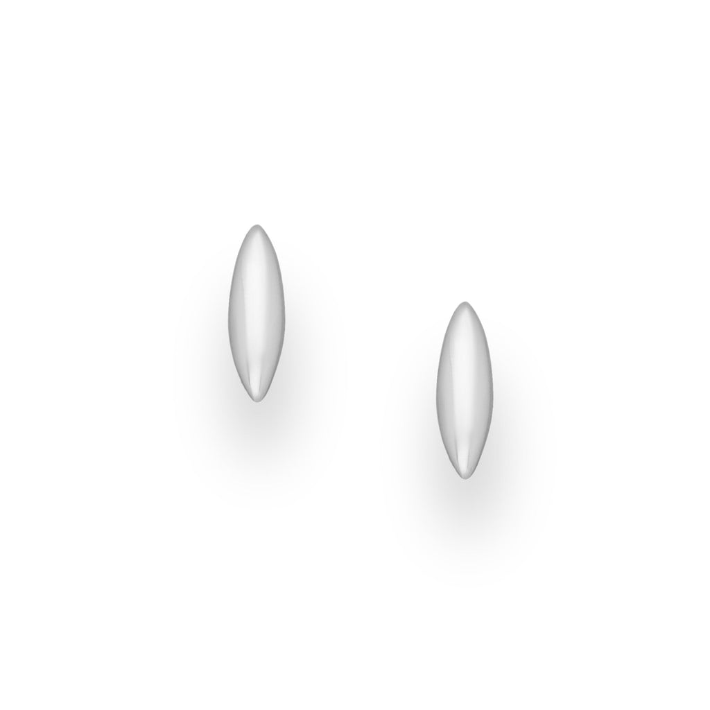 Rice Grain Sterling Silver Stud Earrings
