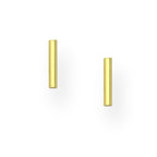 Pillar Bar Understated Gold Stud Earrings