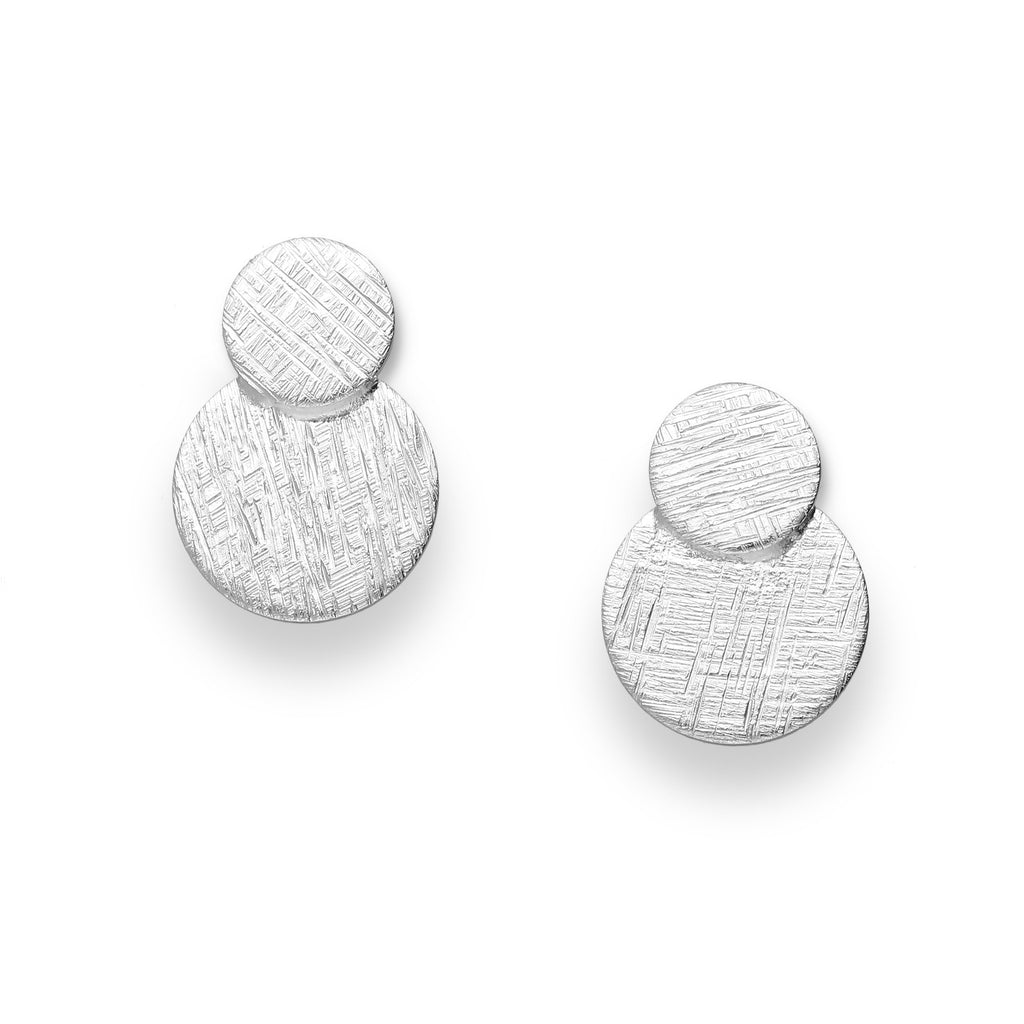 The Futurist Brushed Sterling Silver Stud Earrings