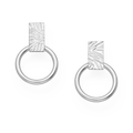 Contrasting Chunky Textured Sterling Silver Stud Earrings