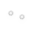 Vintage Small Circle Stacker Sterling Silver Stud Earrings