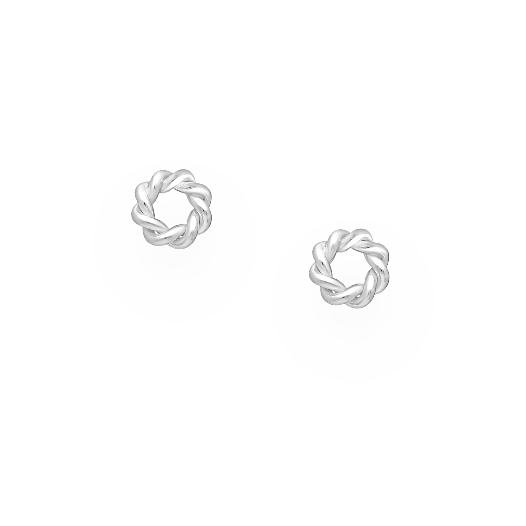 Vintage Small Circle Stacker Sterling Silver Stud Earrings