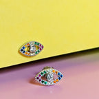 Not So Evil Eye Stirling Silver Rainbow Stud Earrings