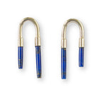 Lapis Lazuli Arch Sterling Silver Stud Earrings