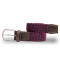 Woven Belt - Burgundy Zigzag