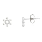 Matt Finish Aztec Sun Sterling Silver Stud Earrings